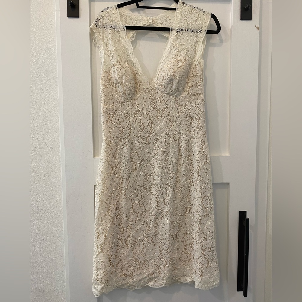 Waters and Watters lace dress with back cut out, size 12